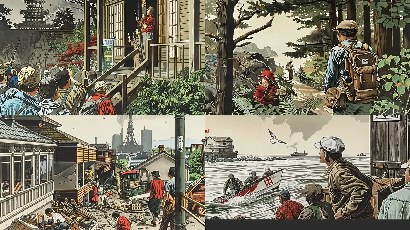 Serene Journey Through Time: A Homage to Vintage Japanese Illustration - Midjourney sref style