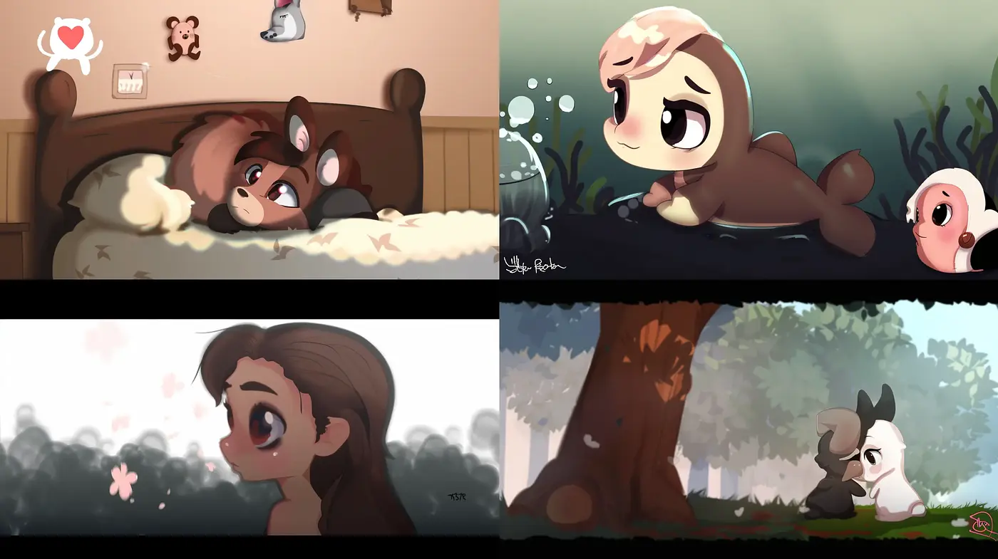 Soft-Toned Storybook Whimsy with a Digital Brushwork Charm - Midjourney sref style