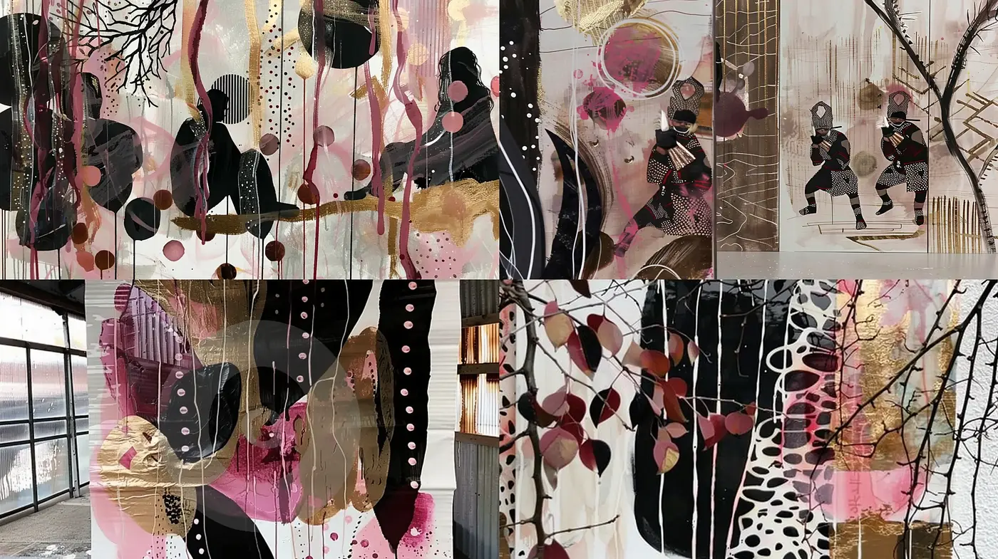 Ethereal Dots and Lines: An Abstract Symphony of Textural Nuance and Nature Fusion - Midjourney sref style