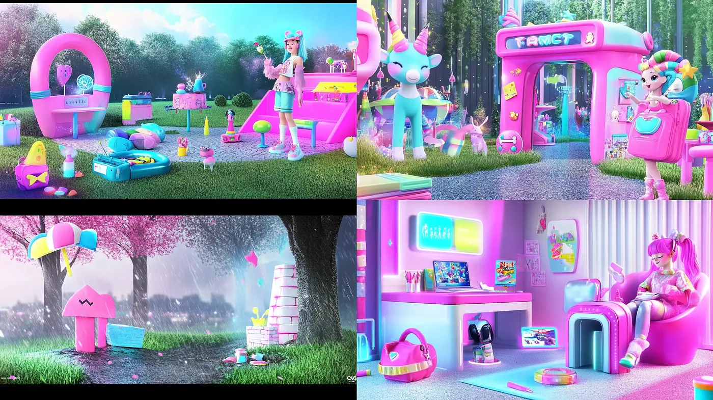 Surreal Candy-Colored Dreamscapes with a Pop Art Influence - Midjourney sref style