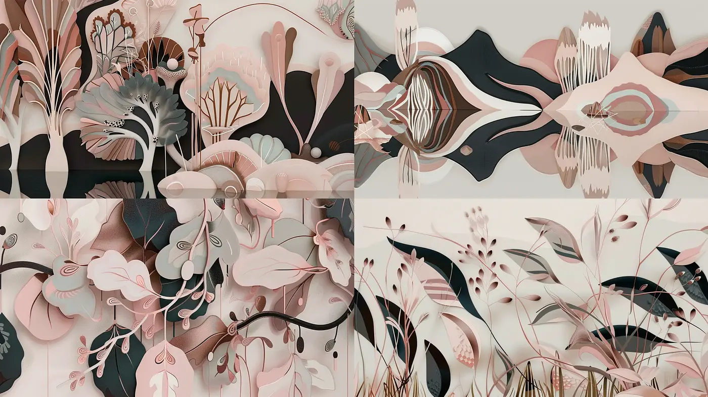 Ethereal Botanical Illustrations in Muted Tones - Midjourney sref style