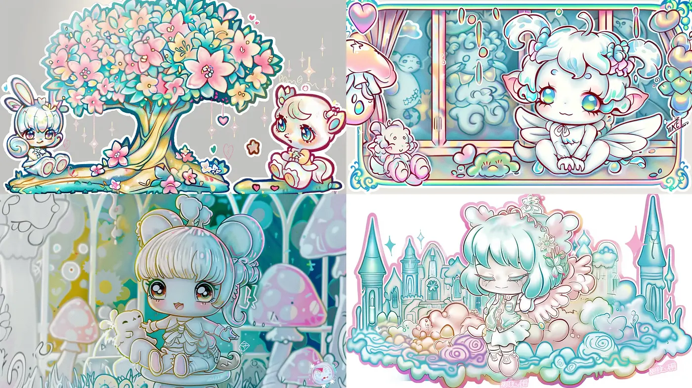 Enchanting Pastel Dreamscape with Anime Influence - Midjourney sref style