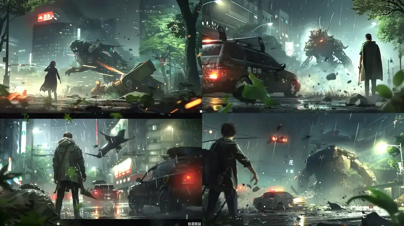 Dynamic Urban Sci-Fi with Cinematic Detailing and Emotional Depth - Midjourney sref style