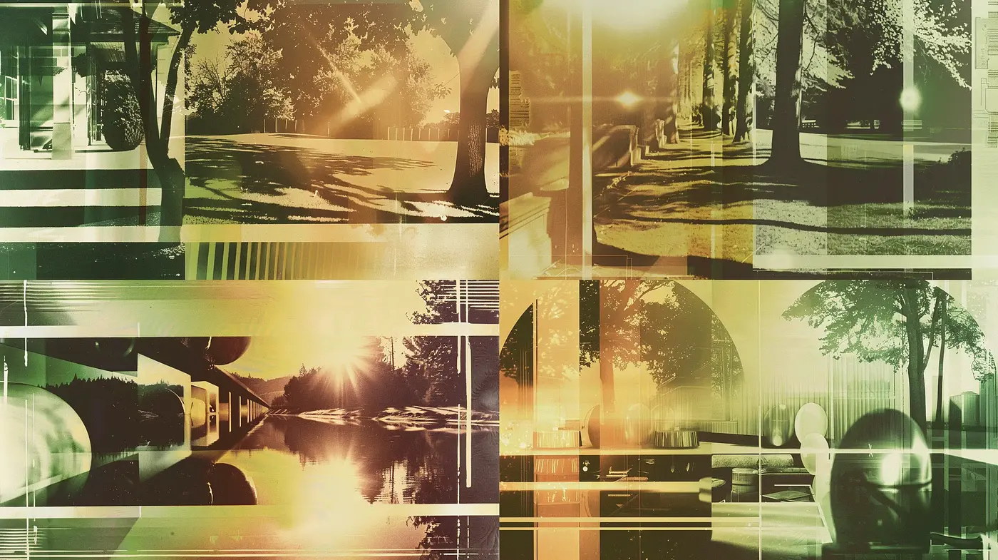 Retro-Futuristic Fusion with a Sepia-Toned Dreamlike Ambience - Midjourney sref style