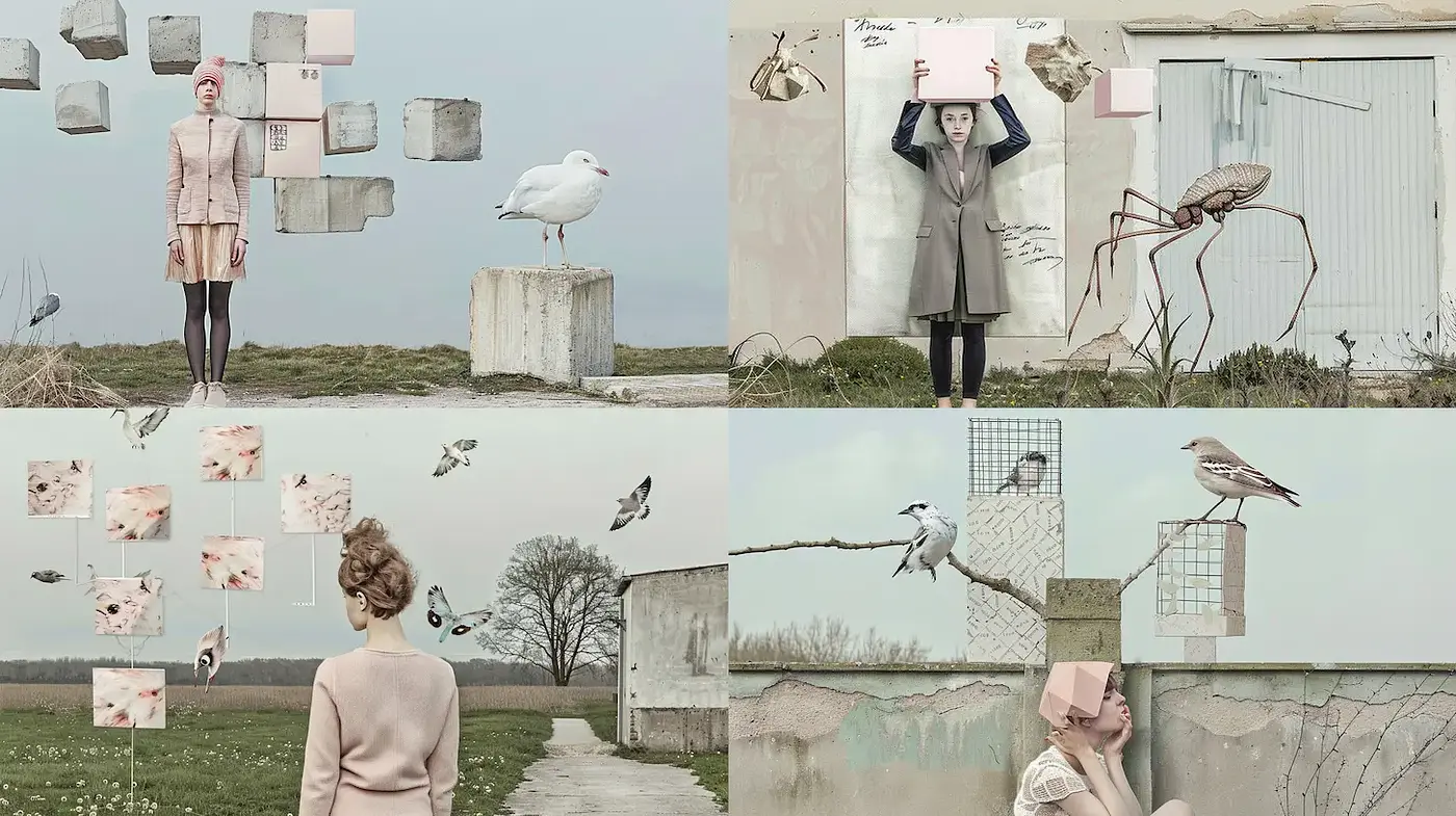 Surrealistic Photography with a Touch of Minimalism and Soft Color Palettes - Midjourney sref style
