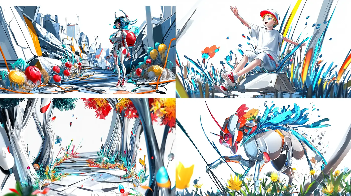 Dynamic Splashes of Sci-Fi Whimsy - Midjourney sref style