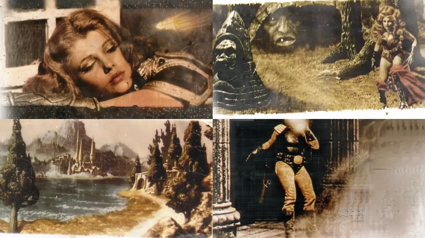 Time-Worn Cinematic Tapestry with Sepia Undertones - Midjourney sref style