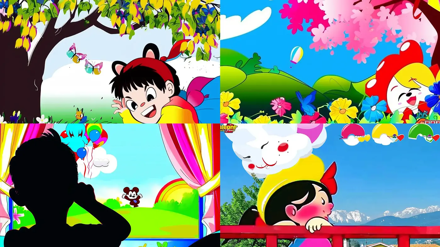 Vibrant and Whimsical Animation-Inspired Vivid Storybook Aesthetics - Midjourney sref style