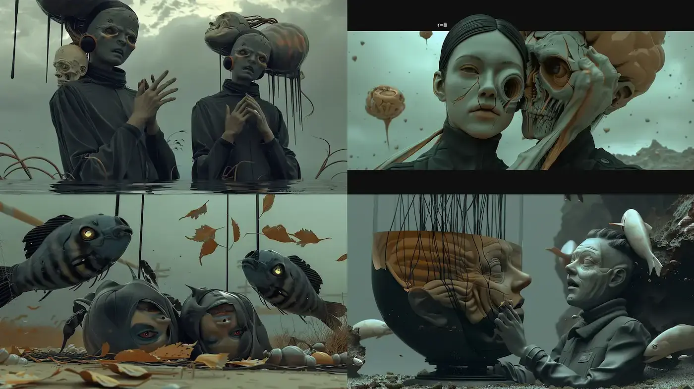 Surreal and Ethereal Aesthetic with Dark Undertones and Complex Textures - Midjourney sref style