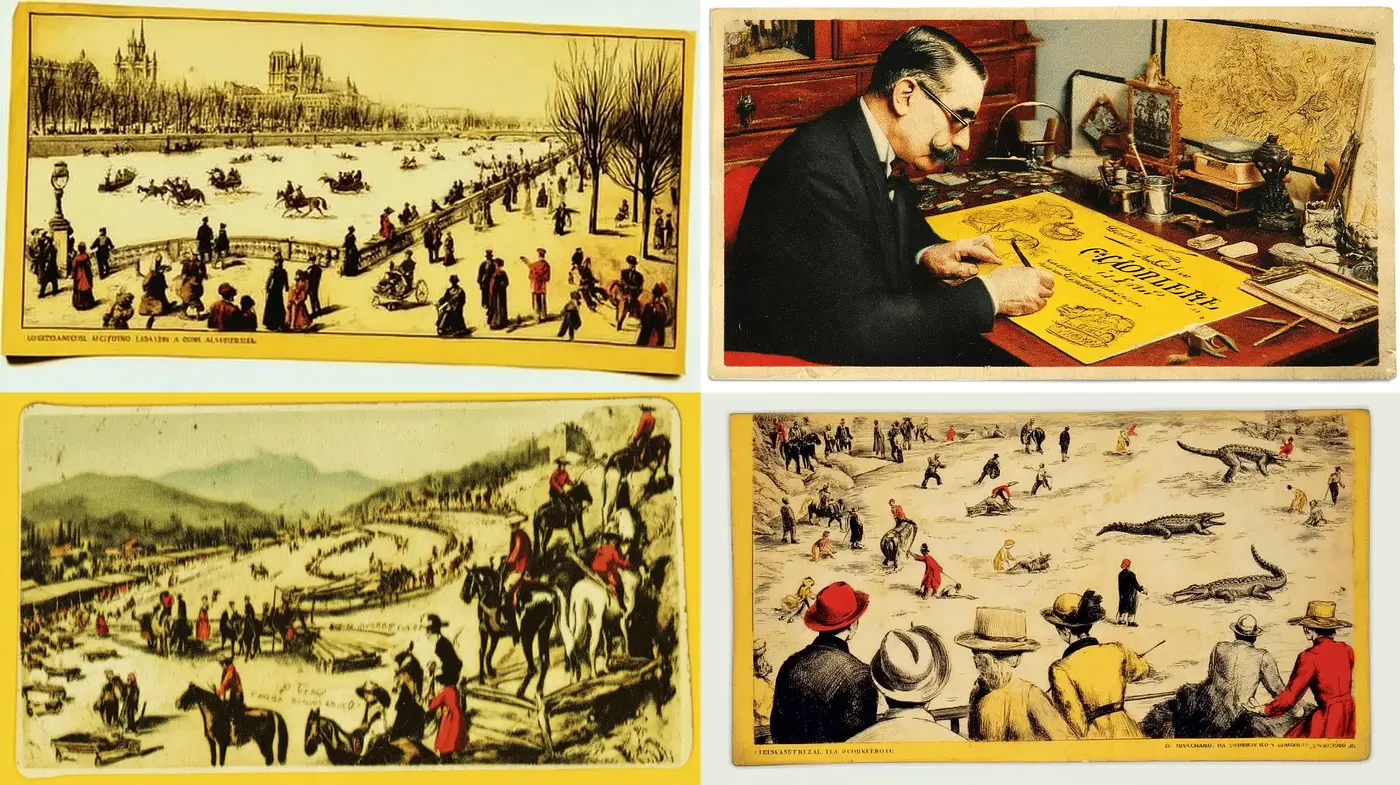 Vintage Artistic Representation with Nostalgic Details and Historical Influence - Midjourney sref style