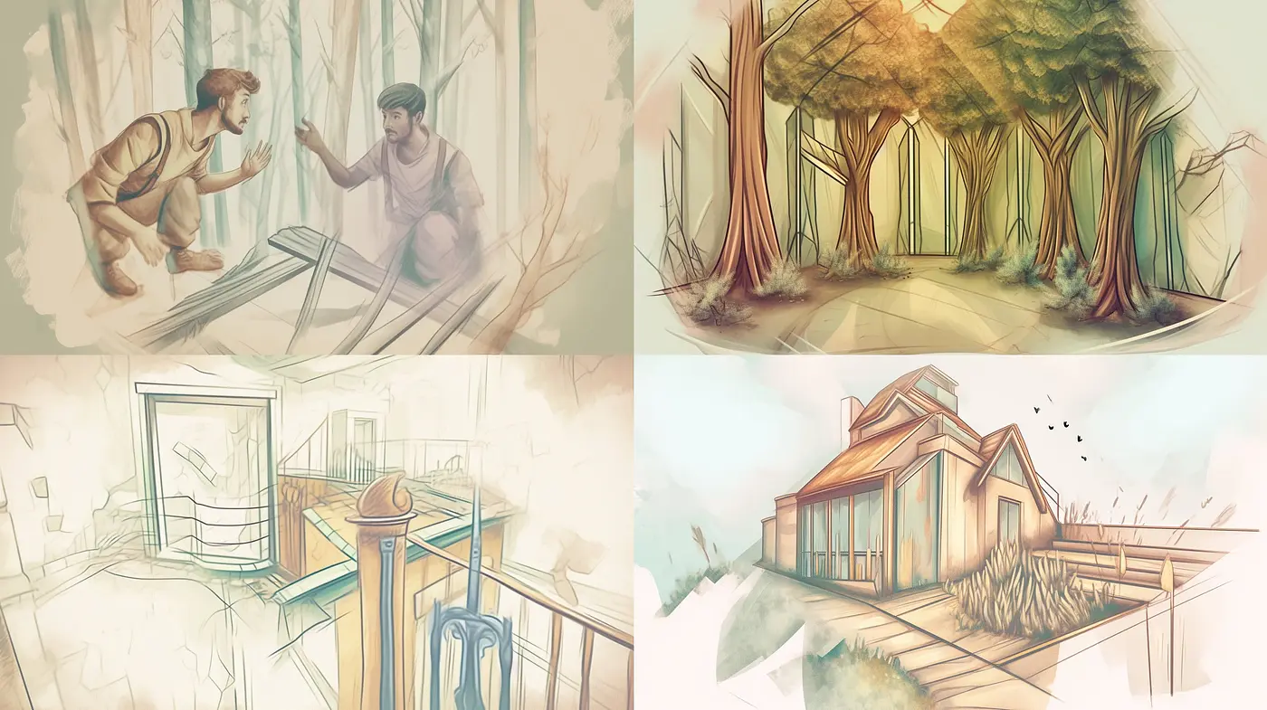 Whimsical Sepia-Toned Dreamscape with Ethereal Overtones - Midjourney sref style