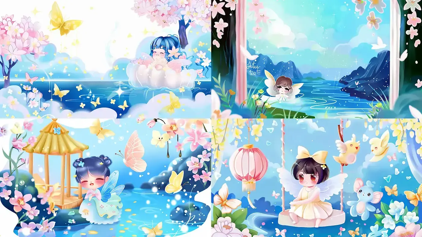 Charming and Whimsical Fantasy Landscape with Dreamy Aesthetic - Midjourney sref style