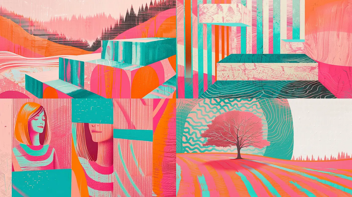 Harmonious Hues of Serenity: A Mosaic of Calm in Abstract Expressionism - Midjourney sref style