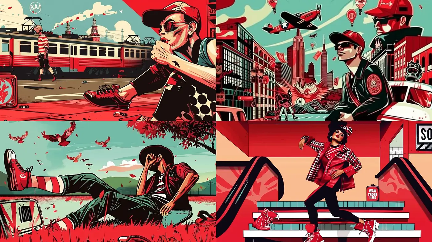 Vibrant Retrofuturistic Urban Elegance - Midjourney sref style