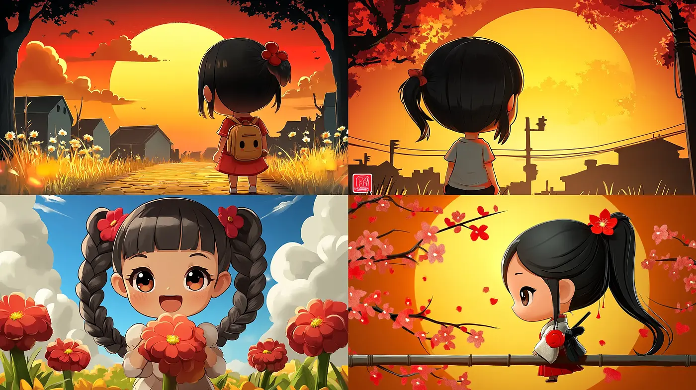 Warm-Toned Storybook Whimsy: A Nostalgic Journey through Vivid Anime Sceneries - Midjourney sref style