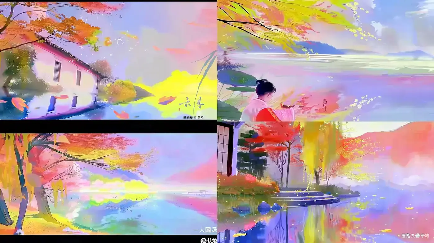 Serene and Vibrant Landscapes Reflecting Nature's Harmony and Color - Midjourney sref style