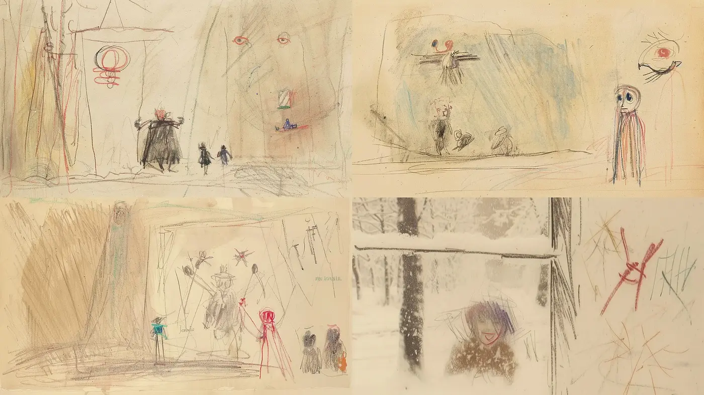Whimsical Scribbles and Dreamlike Hues - Midjourney sref style