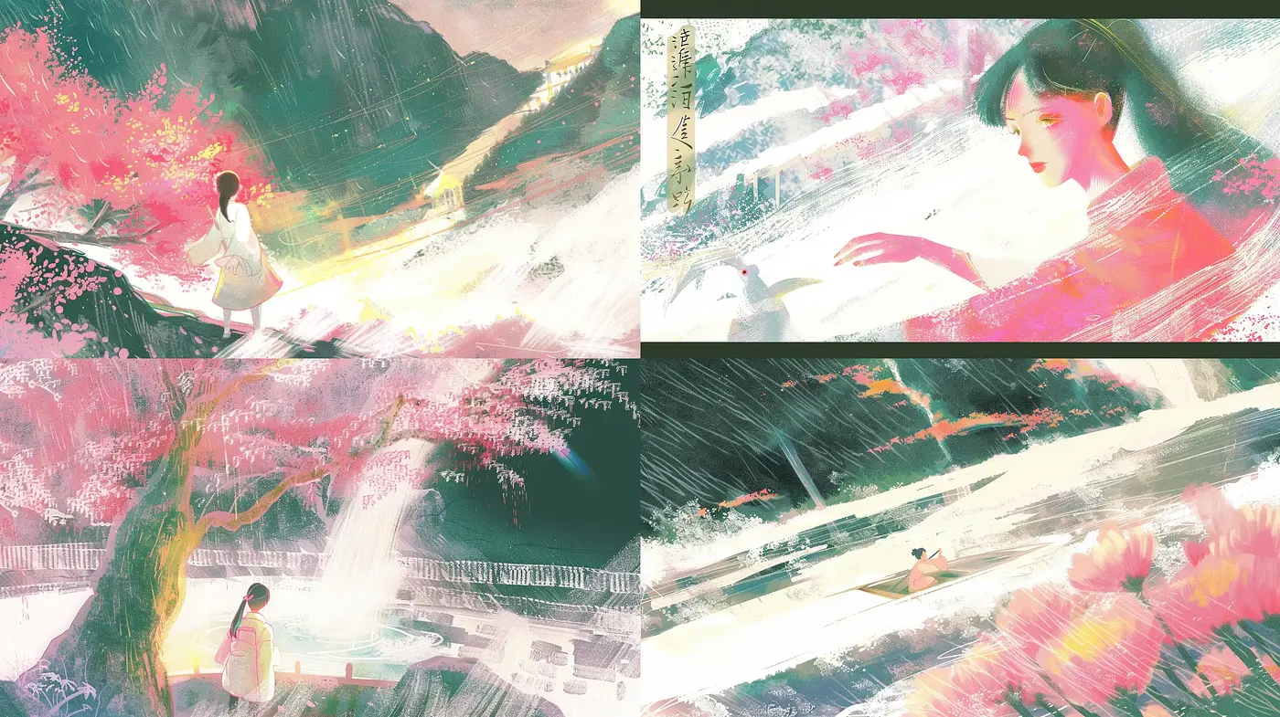 Ethereal Brushstroke Harmony: An Artistic Fusion of Nature and Emotion - Midjourney sref style