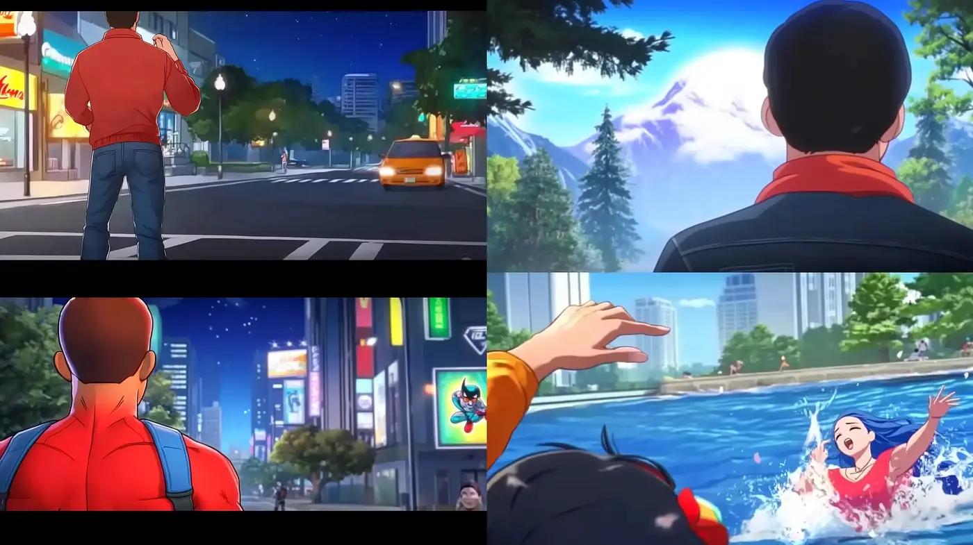 Stylized Urban Anime-Inspired Visual Panorama - Midjourney sref style