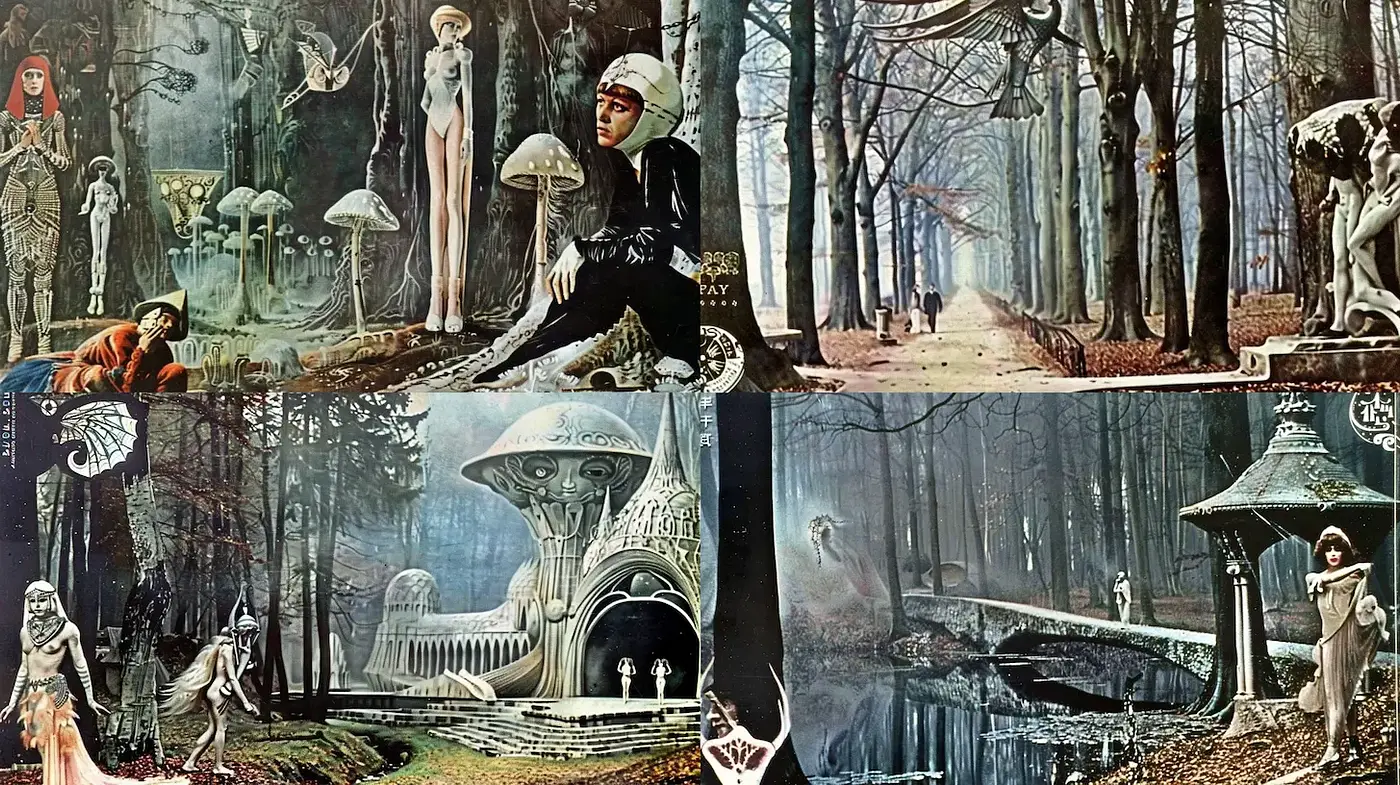 Surrealist Dreamscapes with Mystical Elements - Midjourney sref style