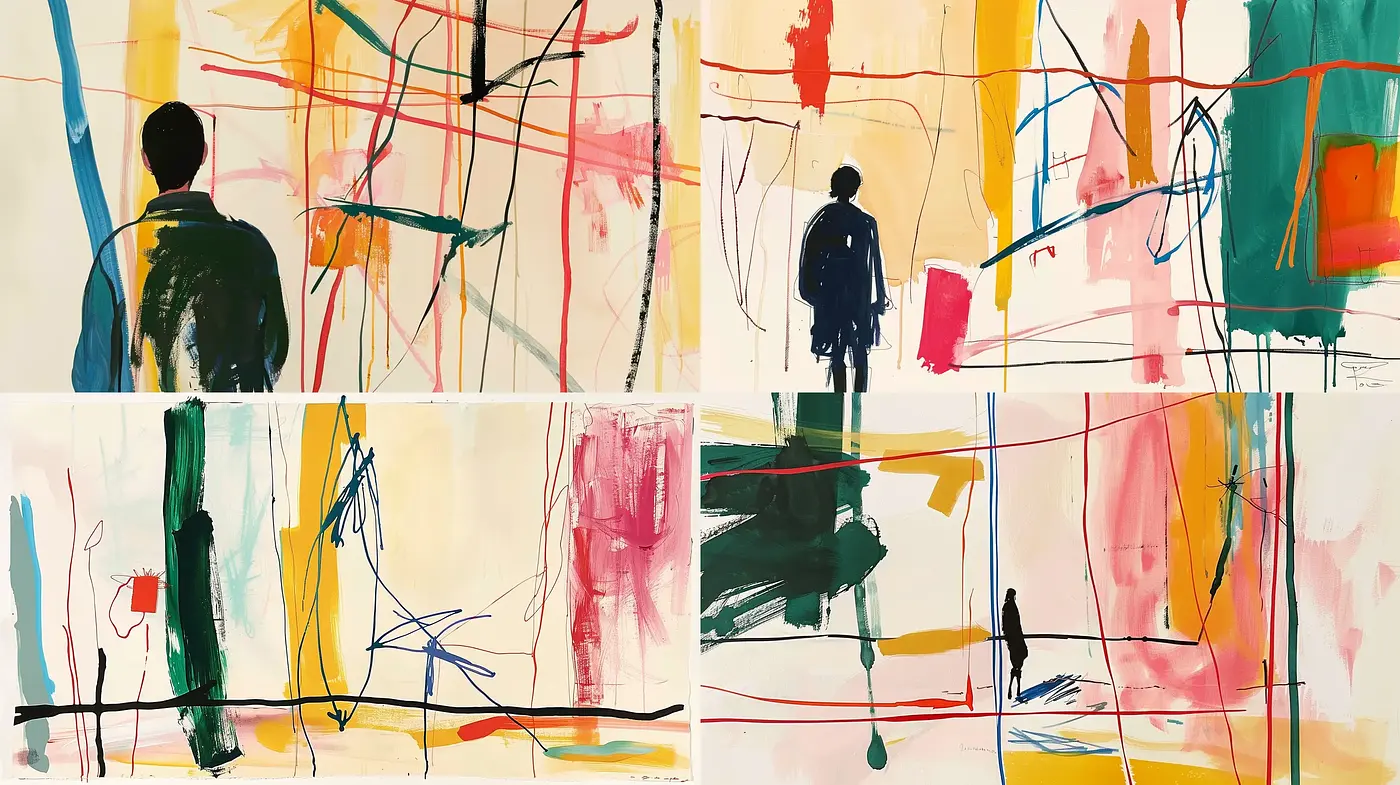 Abstract Expressionist Wanderer - Midjourney sref style