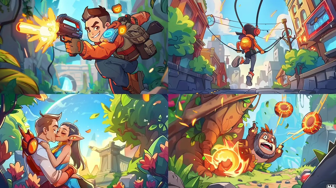 Dynamic and Vivid Comic-Inspired Illustrative Art - Midjourney sref style