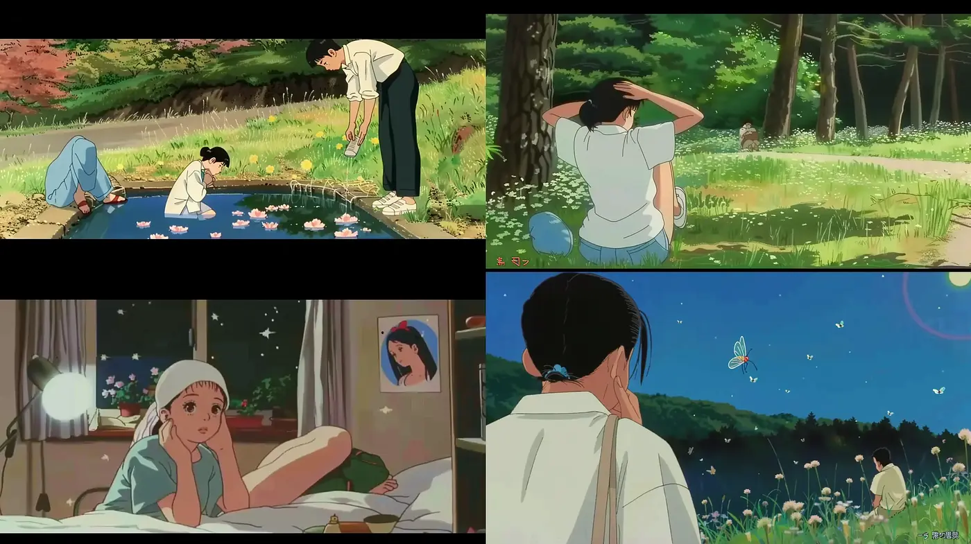 Idyllic Serenity in Anime-Inspired Pastoral Vignettes - Midjourney sref style