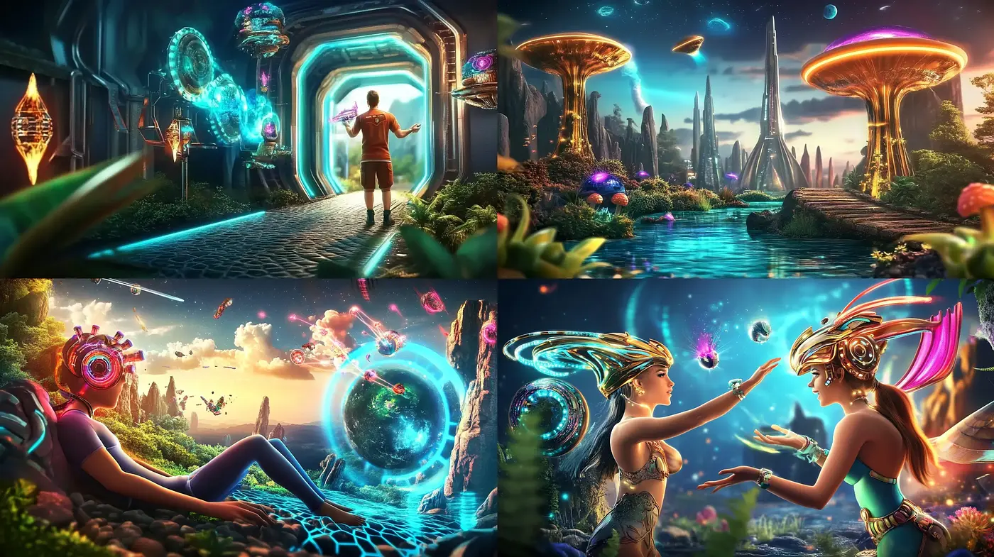 Futuristic Fantasia: A Cybernetic Symphony of Nature and Technology - Midjourney sref style