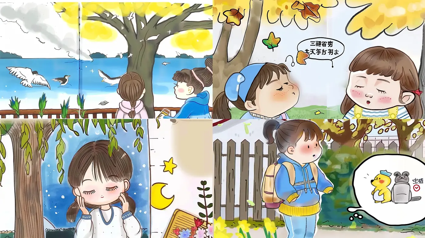 Whimsical Storybook Illustrations with Pastel Innocence - Midjourney sref style