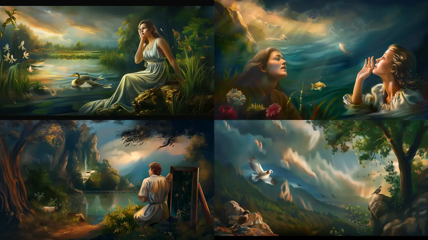 Enchanting Twilight Reverie: An Elegy of Nature's Serenity in Art - Midjourney sref style