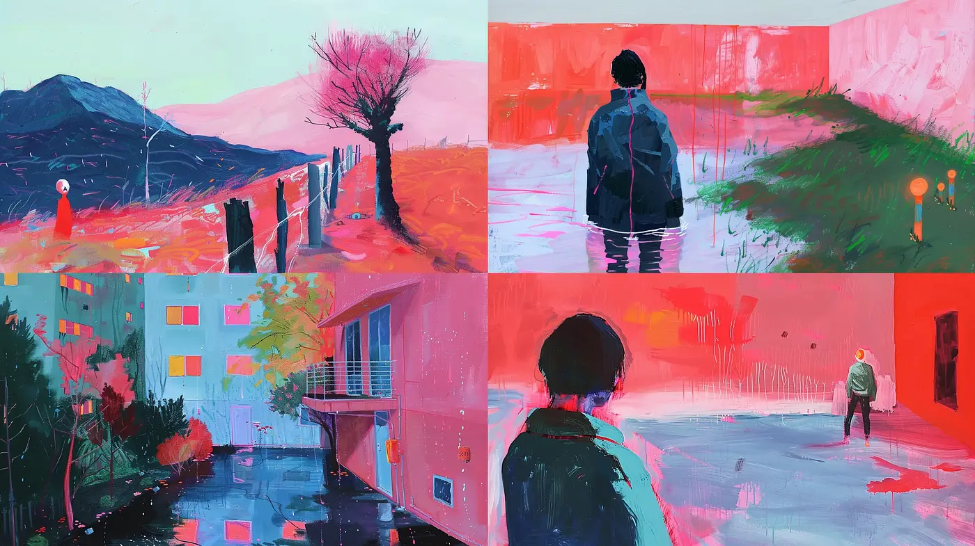 Dreamlike Chromatic Narratives: A Study in Vivid Hues and Emotional Landscapes - Midjourney sref style