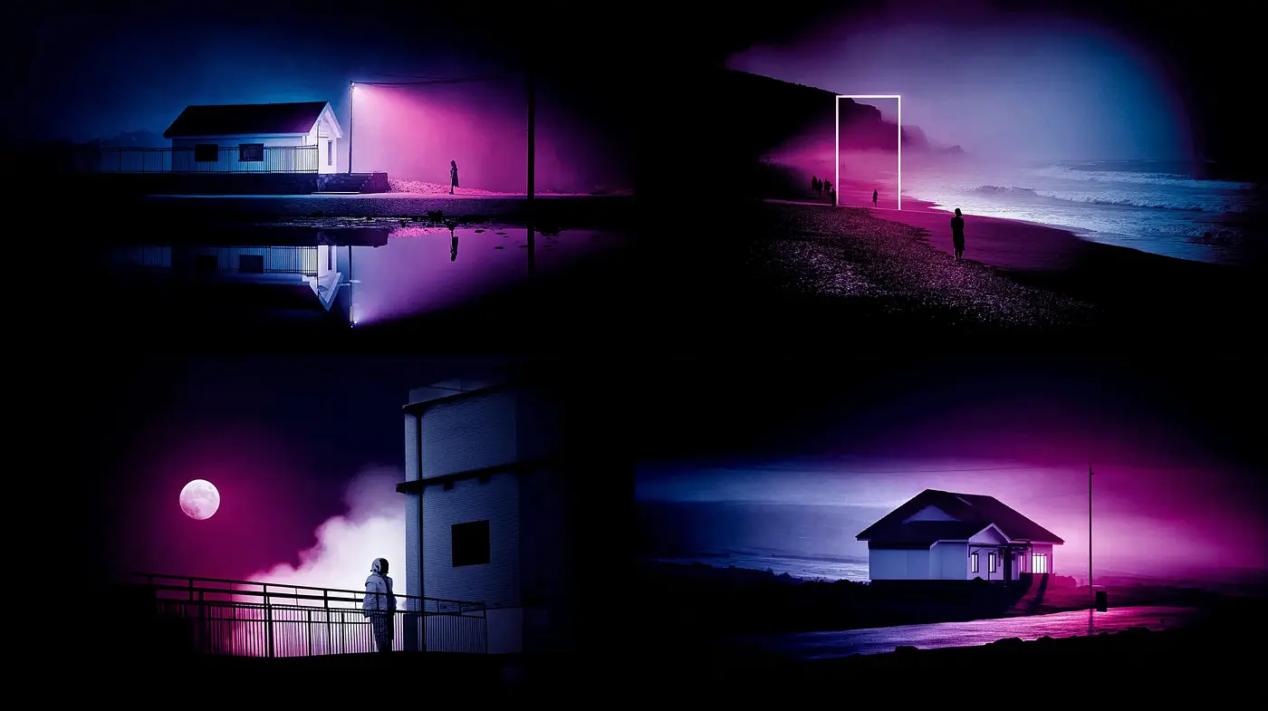 Ethereal Nightscapes with a Cinematic Aesthetic - Midjourney sref style