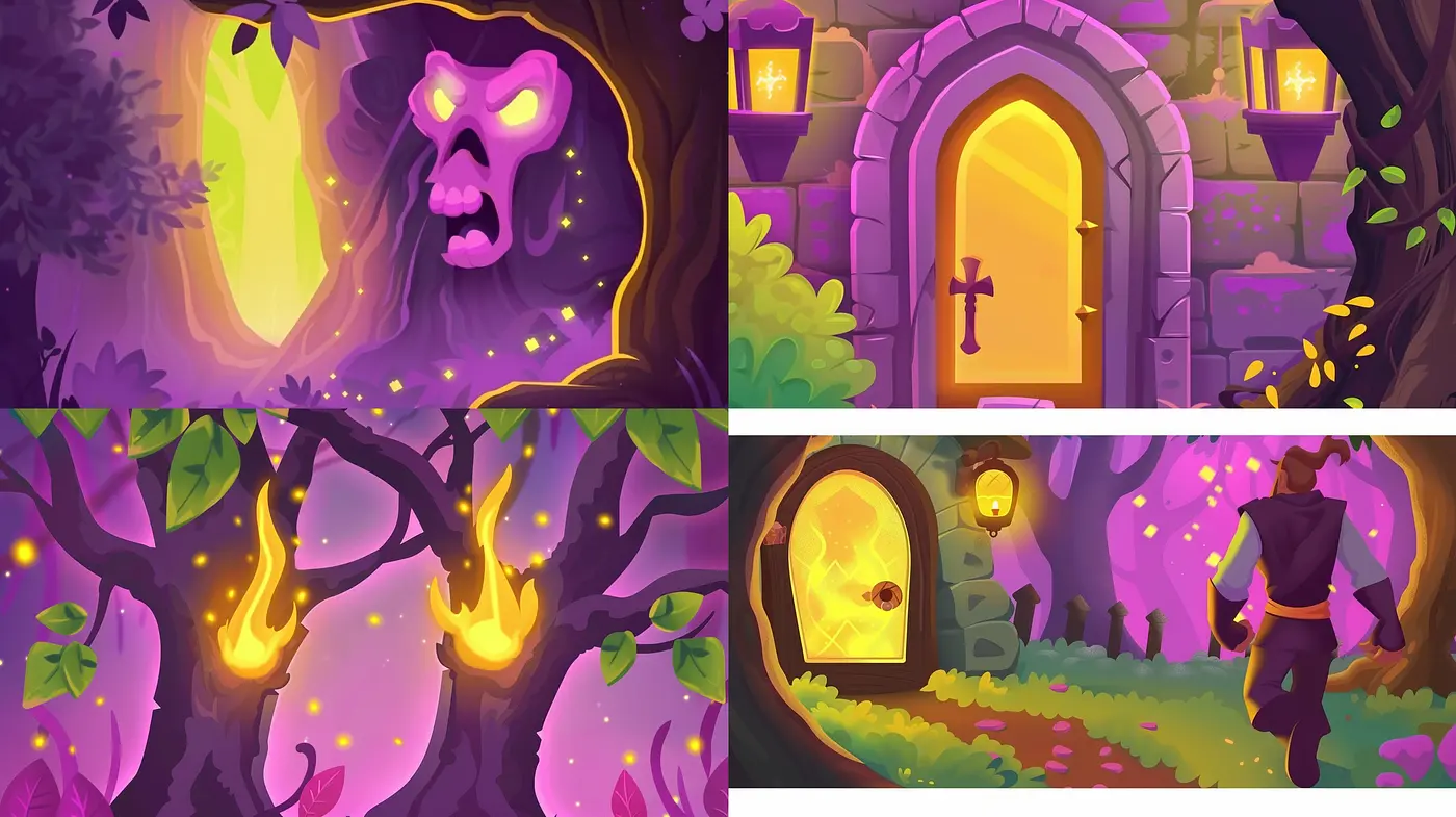 Enchanted Twilight Forests: A Harmonious Blend of Mysterious Hues and Whimsical Storybook Illustration - Midjourney sref style