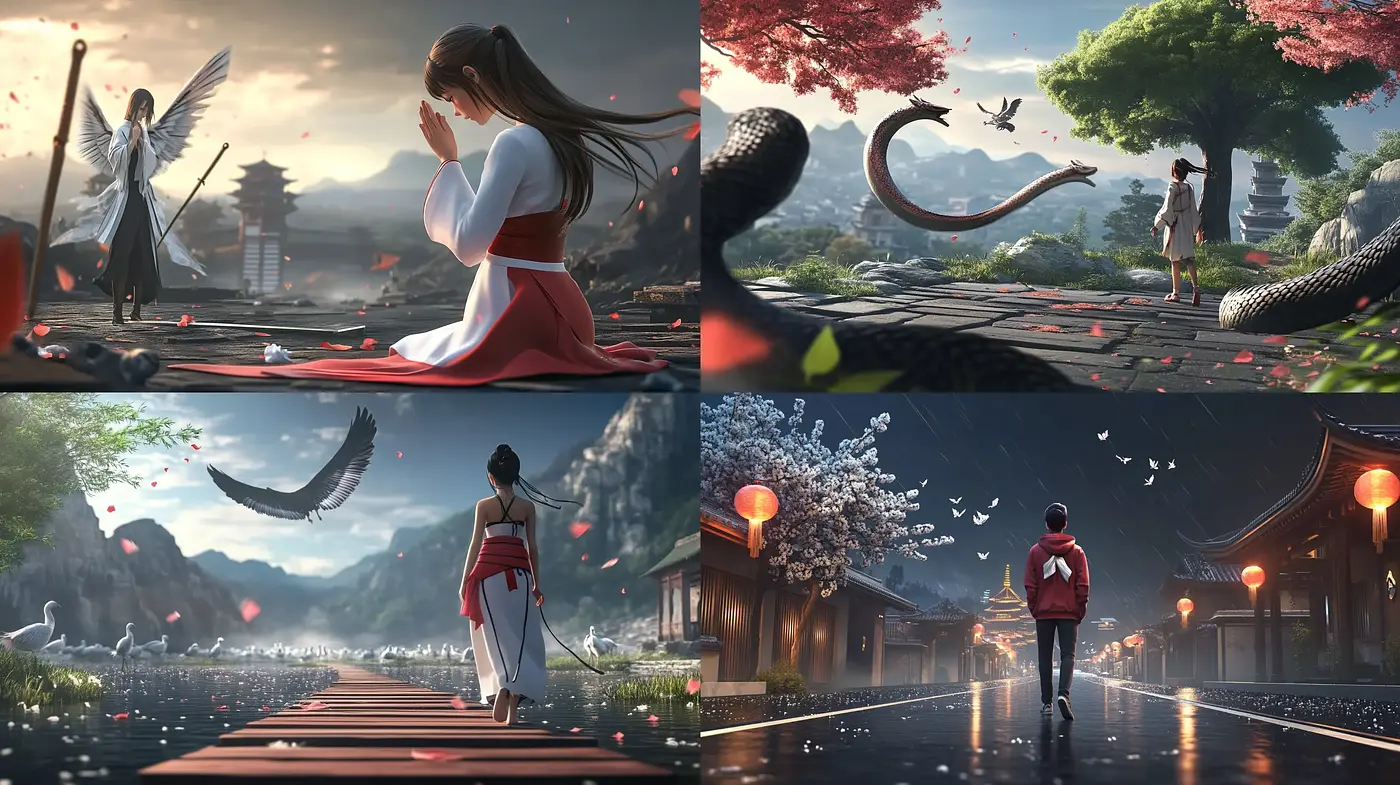 Ethereal Serenity in a Vibrant Eastern Fantasy World - Midjourney sref style