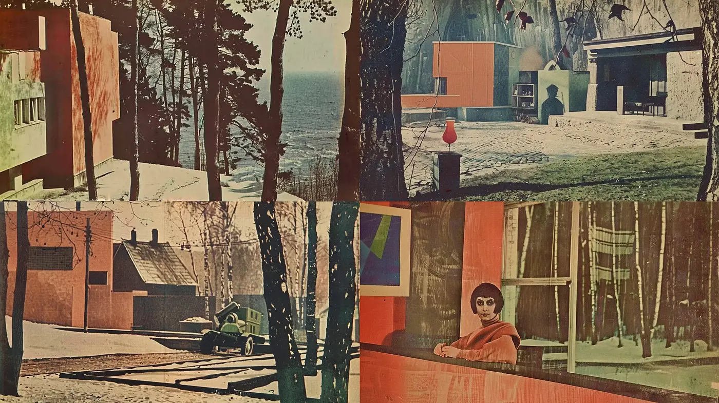 Retro-Surrealistic Collage with Muted Tones - Midjourney sref style