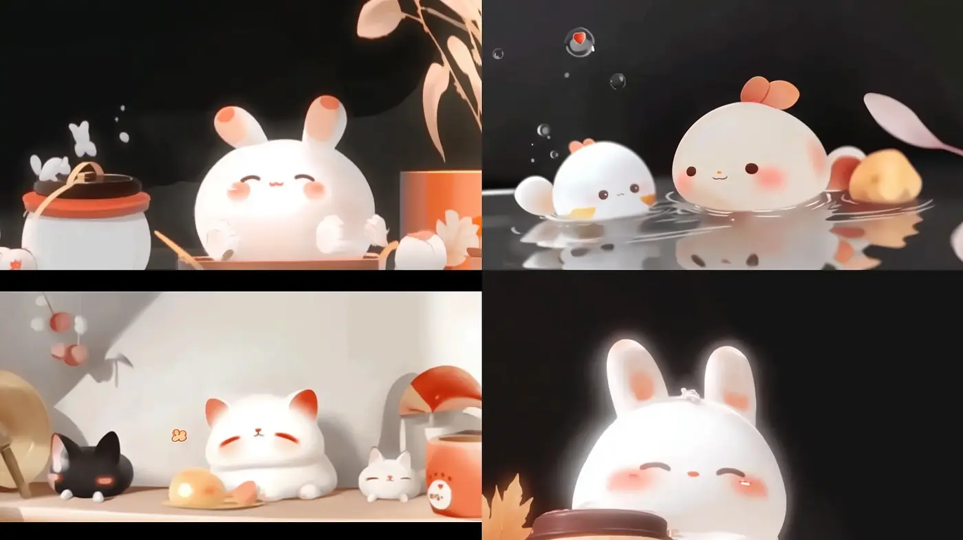 Warm and Whimsical Illustrated Critters with a Soft Glow - Midjourney sref style