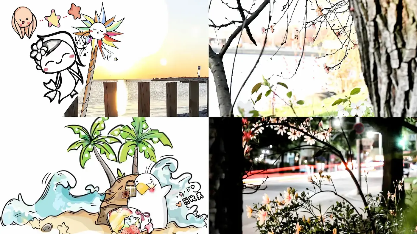 Charming and Playful Artistic Expression with Nature Motifs - Midjourney sref style