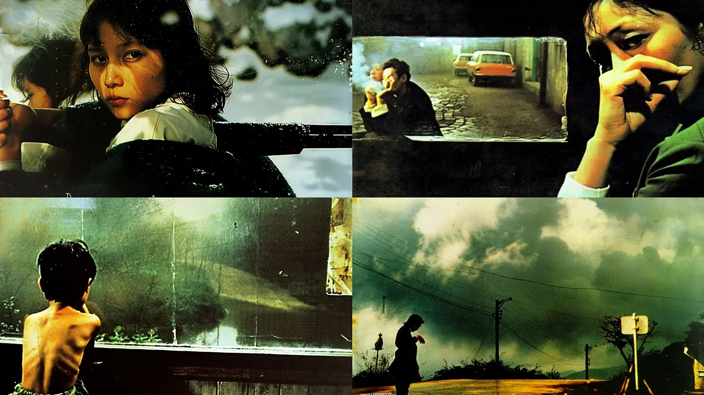 Moody Cinematic Tapestry in Earthy Hues with a Timeless Aura - Midjourney sref style