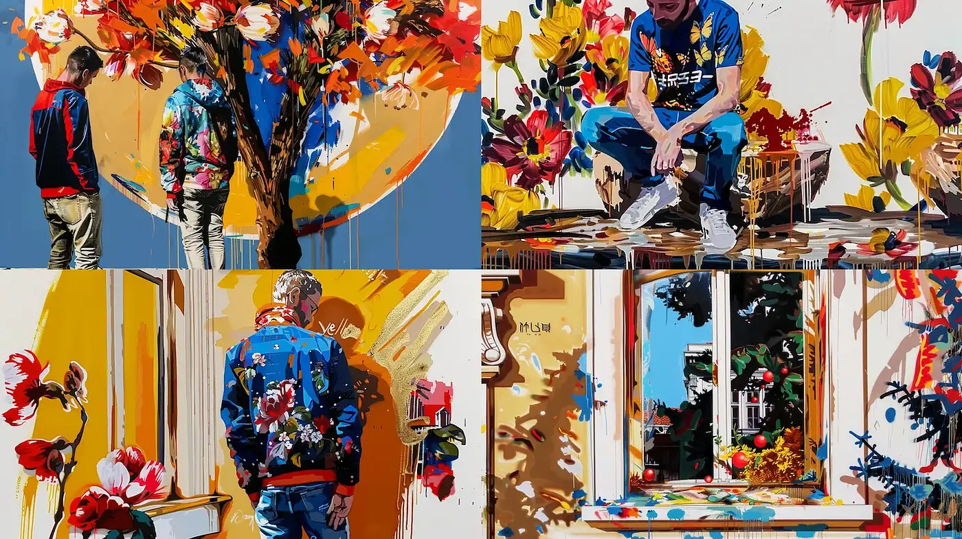 Vibrant Contemporary Art with a Playful Palette and Bold Textures - Midjourney sref style