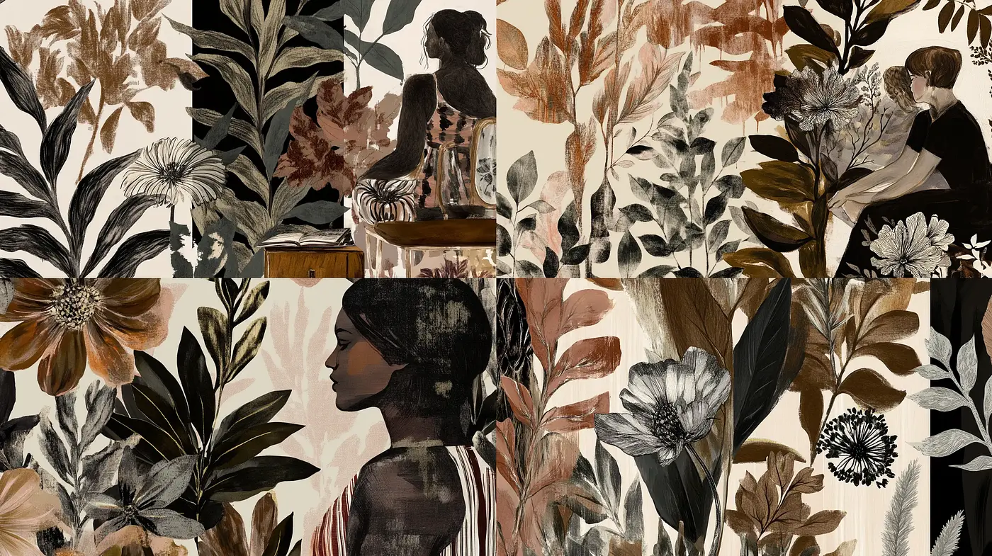 Earthen Tones and Organic Patterns: A Cohesive Blend of Naturalistic Textures and Shapes - Midjourney sref style