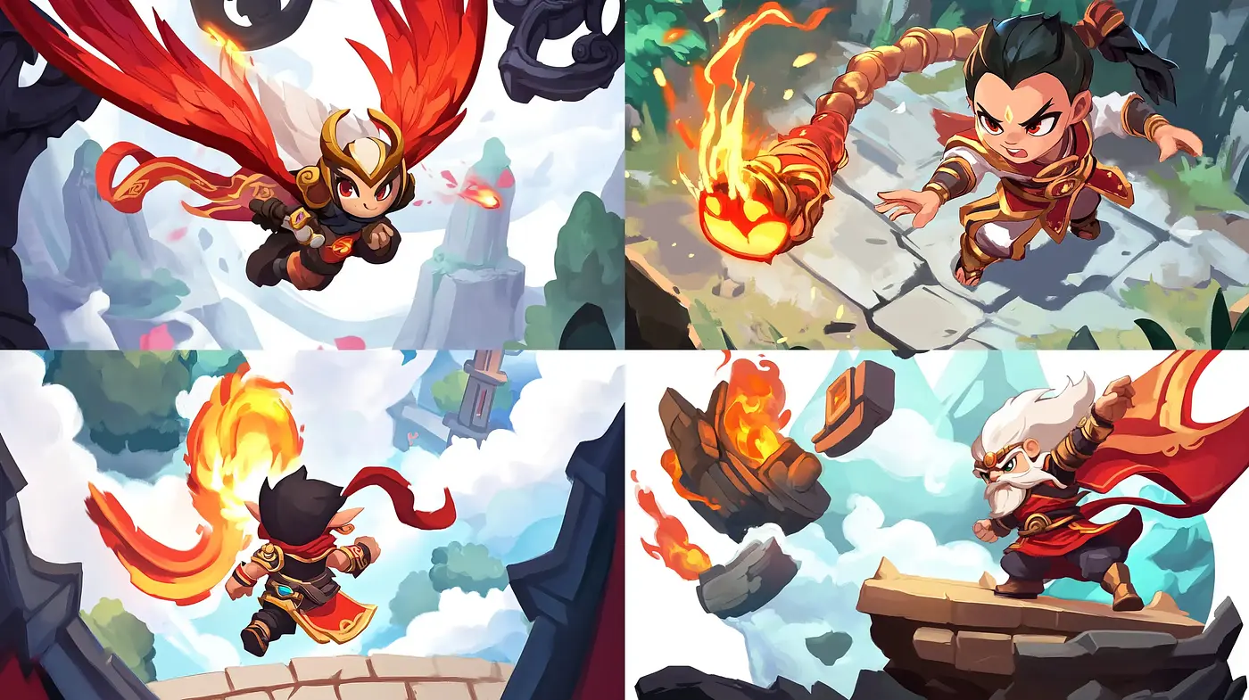 Dynamic Momentum in Stylized Fantasy Illustrations - Midjourney sref style