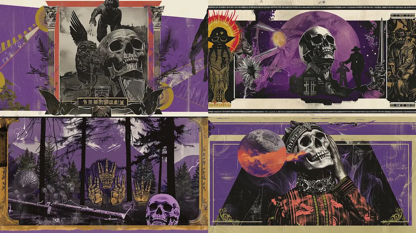 Darkly Enigmatic Art Inspired by Ethereal Elements and Macabre Themes - Midjourney sref style
