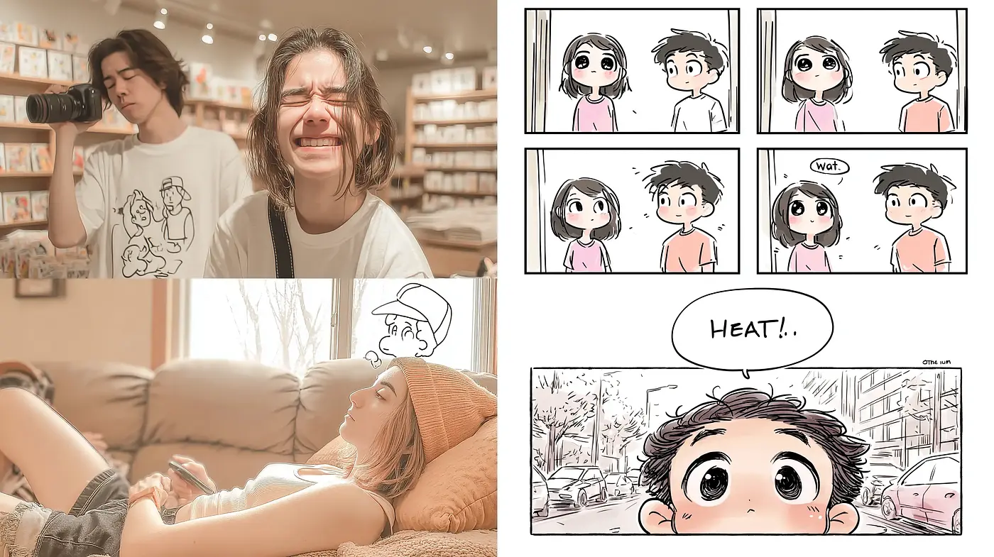 Whimsical and nostalgic visual storytelling with a blend of realism and cartoon aesthetics - Midjourney sref style