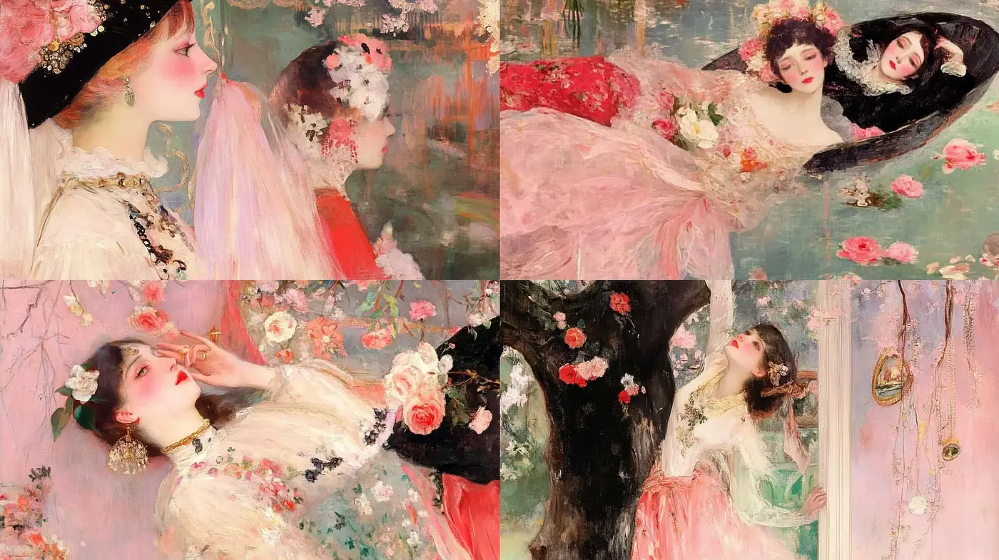 Romantic Pastel Reverie: A Dreamlike Brush with Impressionist Echoes - Midjourney sref style