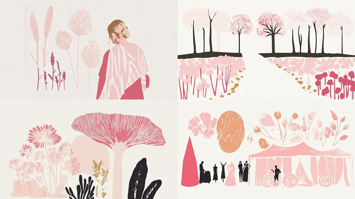 Pastel Elegance with a Whimsical Nature Motif - Midjourney sref style