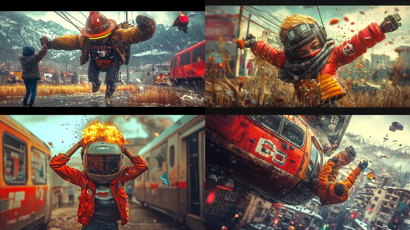 Dynamic Cinematic Hyper-Realism with a Post-Apocalyptic Flair - Midjourney sref style