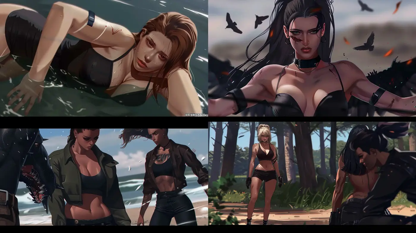 Dynamic Cinematic Illustration with a Bold Graphic Novel Flair - Midjourney sref style