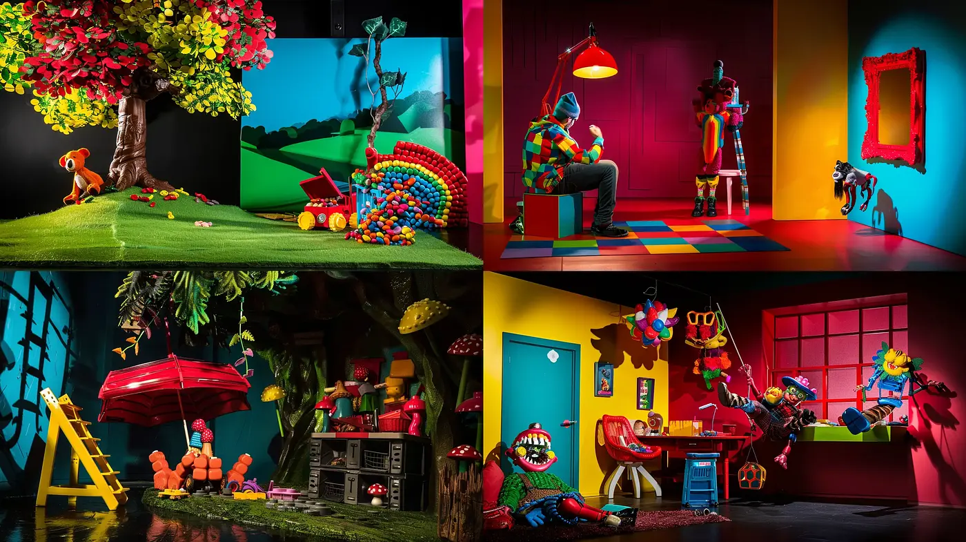 Vibrantly Whimsical Toybox Extravaganza - Midjourney sref style