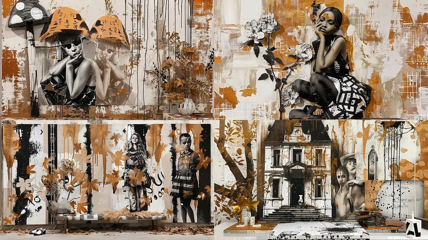 Dynamic Fusion of Abstract Expressionism and Urban Art - Midjourney sref style