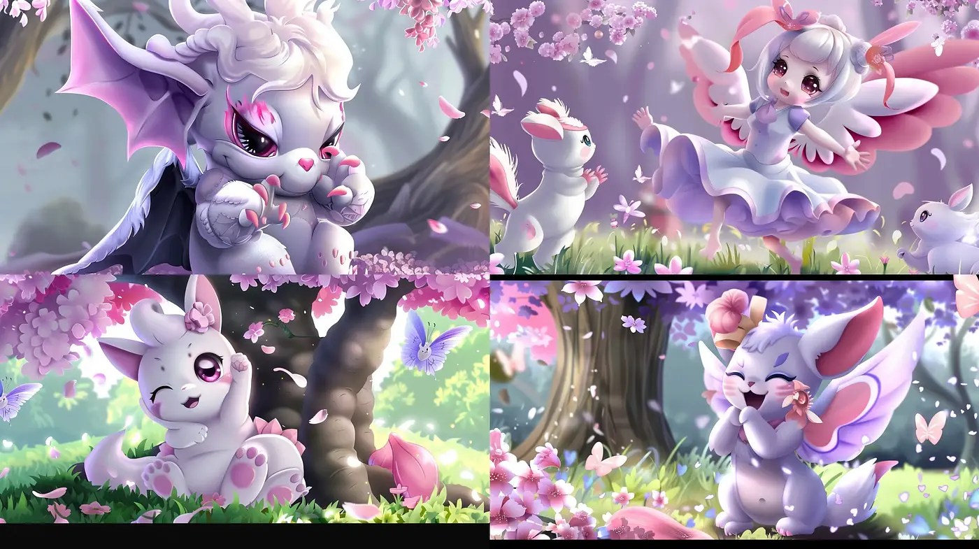 Enchanted Fauna and Flora in a Pastel Fantasy World - Midjourney sref style